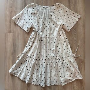 Madewell Cream and Black Dot Dress